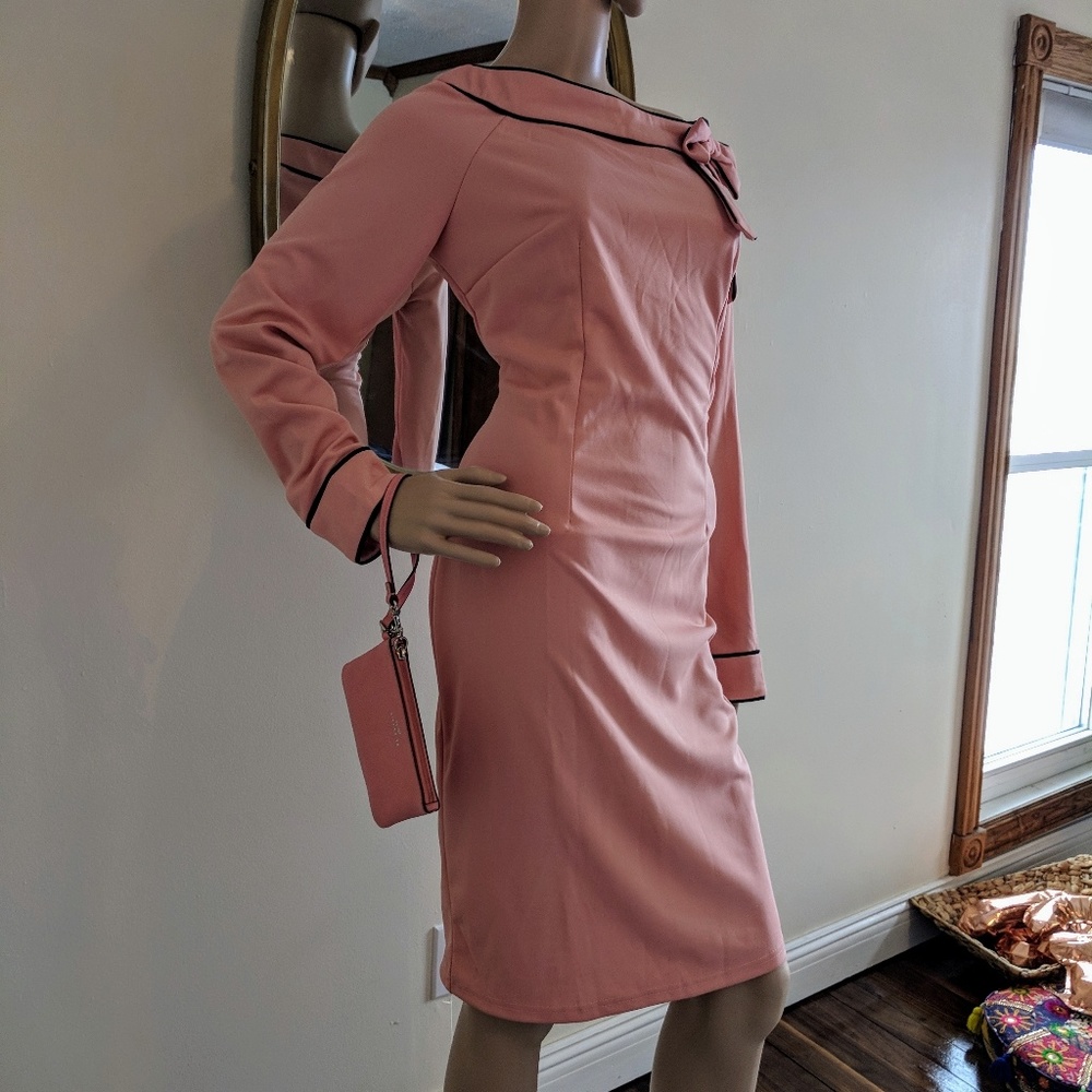 Pink midi dress